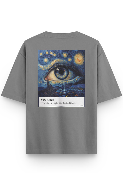 Overoz Women's / Men's Semi Oversize T-Shirt Van Gogh Starry Night Back Print...