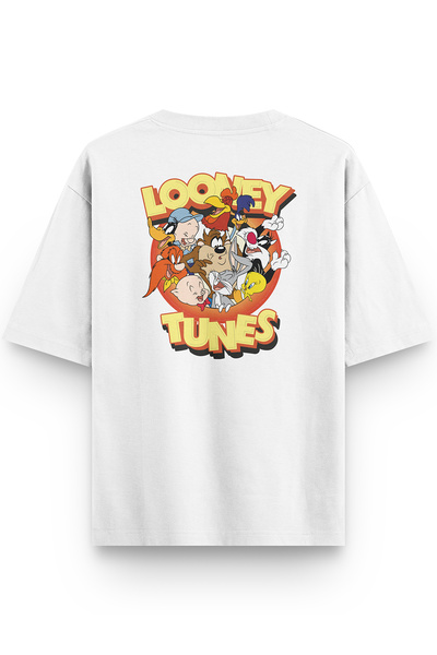 Overoz Women's / Men's Semi Oversize T-Shirt Folks Back Printed White T-Shirt...