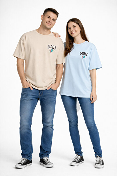 NEVERMIND Σετ μπλουζών για τη μαμά και τον μπαμπά με στάμπα, μεγάλου μεγέθους...