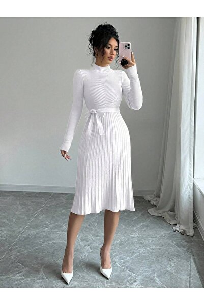 Iuliashop Rochie Midi Tricotata Sara Alba - S