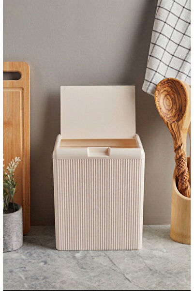 STRADA HOME Marlon Luna White Akrilik Tezgah Üstü Çok Amaçlı Çöp Kovası 4 Litre