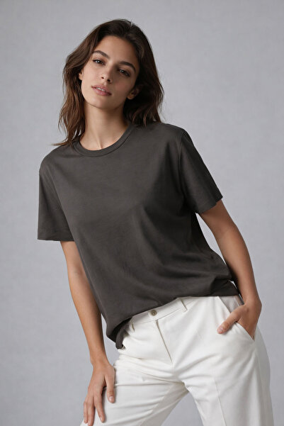 Şiir BAUTA Regular Fit Crew Neck Χαμηλόμανικο Οβάλ Φούστα και Μπλούζα με Κοπή...