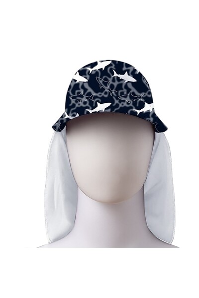 SLIPSTOP Παιδικό Μαύρο Μεγάλο Λευκό Καπέλο Ηλίου Junior Sk2631000004