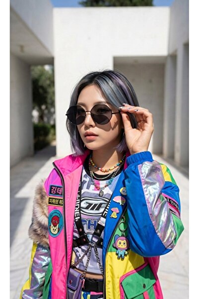 SANCHES Korean Style Women's Sunglasses New Season 59 mm Black Frame Black Gl...