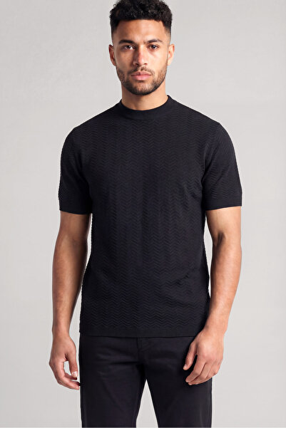 Emporio Armani Men's Cotton Crew Neck Short Sleeve Black Sweatshirt