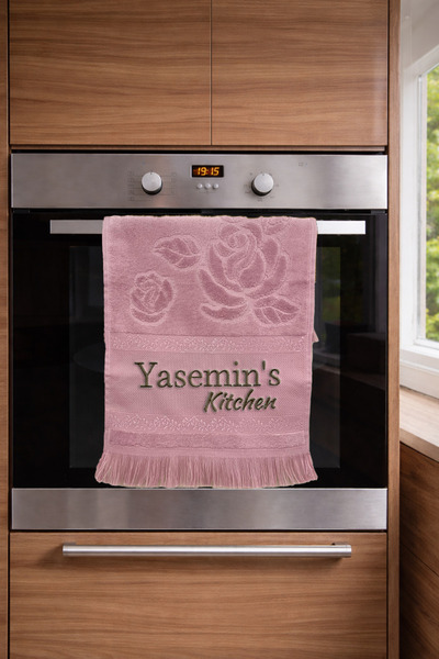 Kişiye İsme Özel El Yüz Mutfak Havlu 30x50 cm Mor Renk Kitchen