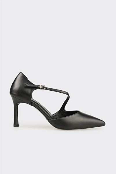 Elle Shoes Siyah Deri Kadın Klasik Ayakkabı