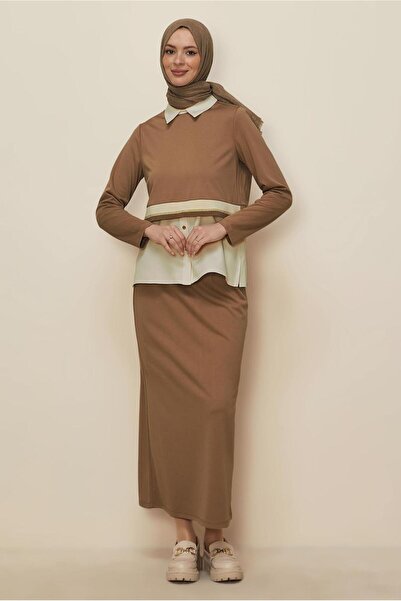 Alvina SHIRT GARNISHED SKIRT SUIT 44301