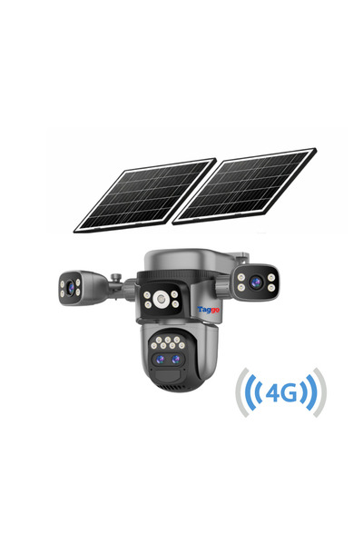 Taggo Crocodil AOV 12MP 4G Κάμερα Παρακολούθησης με Διπλό Ηλιακό Πάνελ, 4 Φακ...