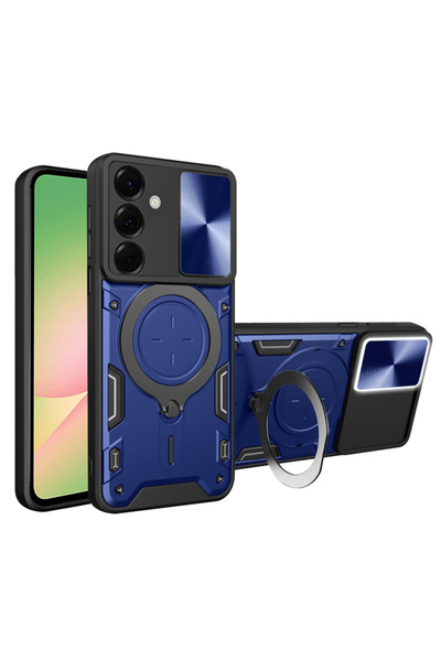 DAMUR Husa LensCover KickStand Samsung Galaxy A56 5G, Inel Magnetic, Drop Pro...