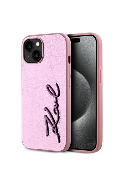 Karl Lagerfeld Husa pentru iPhone 15, Karl Lagerfeld, PU, Roz
