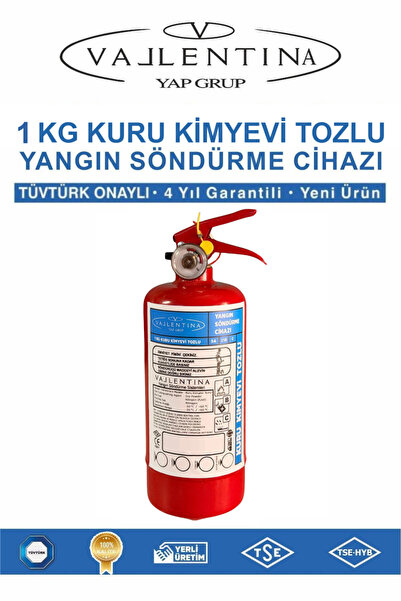 VALLENTİNA 1 KG YANGIN SÖNDÜRME CİHAZI TSE-HYB/CE BELGELİ 4 YIL GARANTİLİ (TÜ...