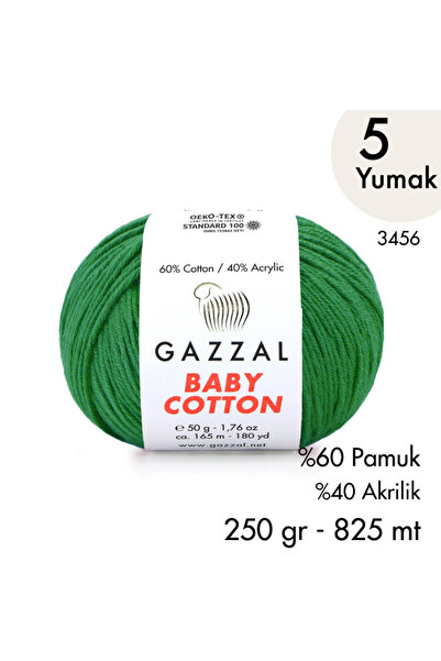Gazzal Baby Cotton 3456-Lightweight and Comfortable Cotton Yarn for Summer Pr...