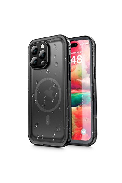 Stef's Cat Θήκη iPhone 16 Pro, Γάτα του Στεφ, Αδιάβροχη Θήκη IP68, μαύρη