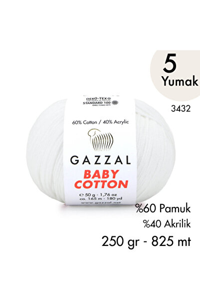 Gazzal Baby Cotton 3432-Yazlık Projeler İçin Hafif ve Konforlu Pamuk İplik - ...