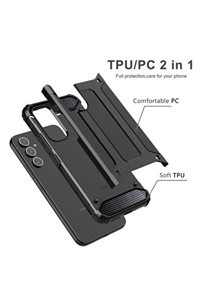 Techsuit Husa pentru Samsung Galaxy S25 Edge, Hybrid Armor, protectie antisoc, negru