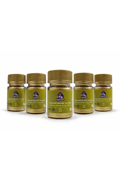 By Paster 5’li Set Altın (Gold) Dekoratif Metalik Toz Boya 10 Gr 5x10 gr
