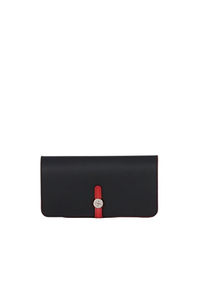 BUENO Shoes Black Red Leather Women's Wallet 01Wc2012