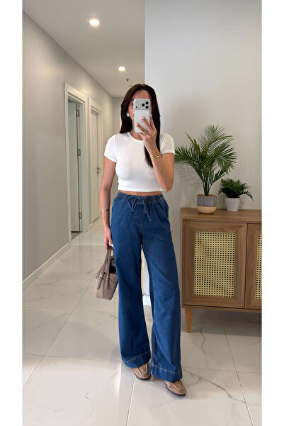 BİRCANÇİL Παντελόνι τζιν Hubare σε σκούρο μπλε με λεπτομέρεια τσέπης