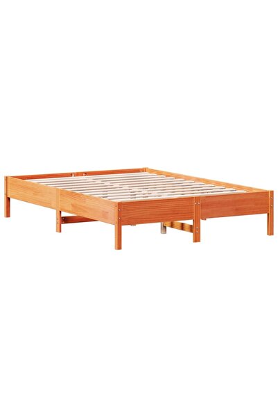 vidaxl Cadru pat fără saltea, maro ceruit, 160x200 cm, lemn masiv pin