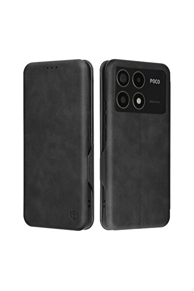 Techsuit Θήκη για Xiaomi Poco F6 Pro, Techsuit, PU, ​ ​ Μαύρο