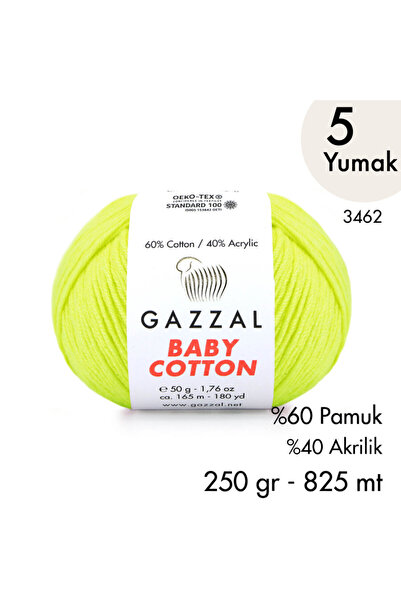 Gazzal Baby Cotton 3462-Yazlık Projeler İçin Hafif ve Konforlu Pamuk İplik - ...