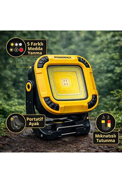 Yenimiyeni Mini Şarjlı COB LED Projektör Güçlü Işık Mıknatıslı Yapışma Tamir ...