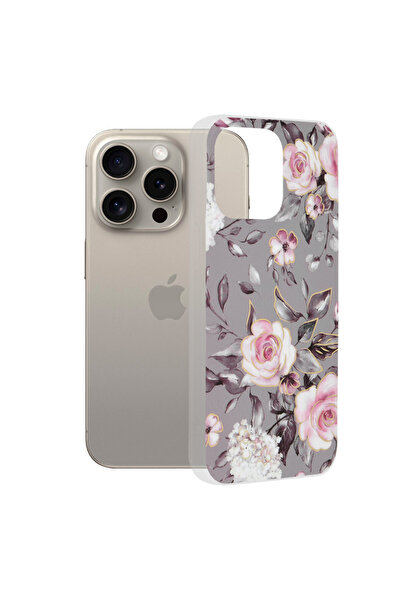 Techsuit Husa pentru iPhone 15 Pro Max, Marble Series, protectie antisoc, gri