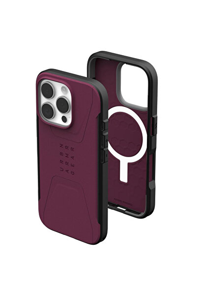 UAG Husa pentru iPhone 16 Pro Max, Civilian MagSafe, protectie antisoc, bordo