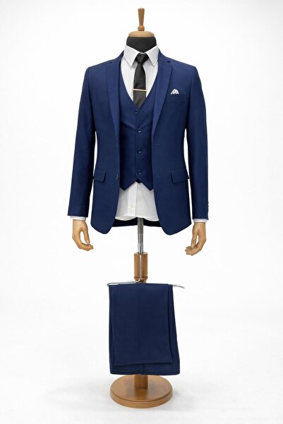 CLASSİCS MEN Men's Italian Cut Slim Fit Vest Suit - 7480