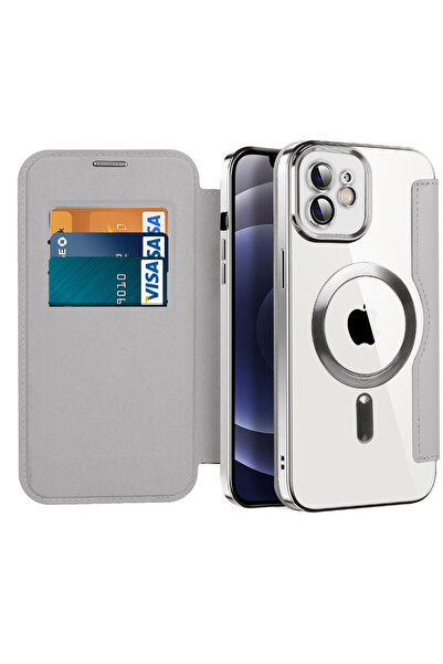 Stef's Cat Θήκη iPhone 12, Γάτα της Στεφ, Θήκη βιβλίου SmartMag, γκρι