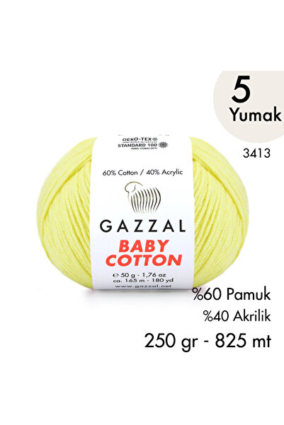 Gazzal Baby Cotton 3413-Yazlık Projeler İçin Hafif ve Konforlu Pamuk İplik - ...