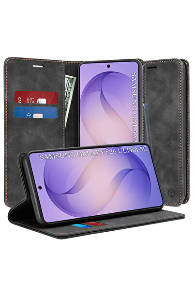 Techsuit Husa pentru Samsung Galaxy S26 Ultra, Techsuit, PU, Negru