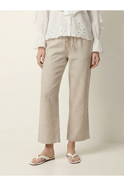 Xint Kadın Naturel %100 Keten Oversize Pantolon