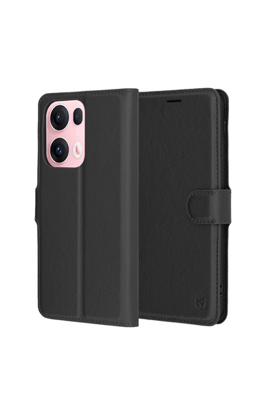 Stef's Cat Husa pentru Oppo Reno13 Pro, Stef's Cat, Leather Folio, negru