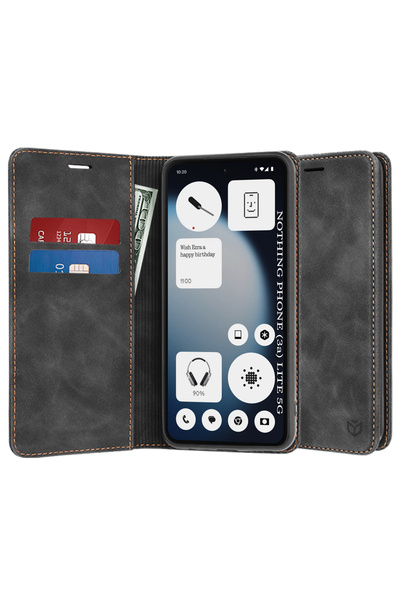 DAMUR Husă tip carte din piele ecologică pentru Nothing Phone (3a) Lite, cu c...