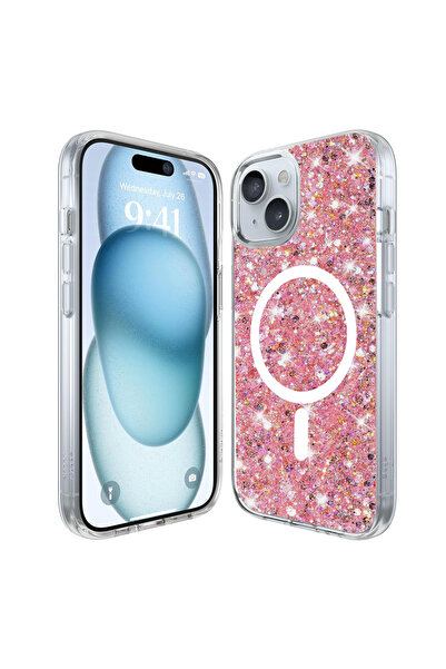 Stef's Cat Husă pentru iPhone 15 Plus, Stef's Cat, Sparkly Glitter MagSafe, m...