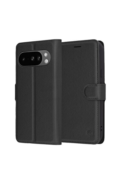 Stef's Cat Husa pentru Google Pixel 10 Pro XL, Stef's Cat, Leather Folio, negru