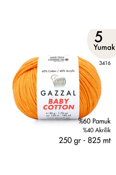 Gazzal Baby Cotton 3416 - Lagana i udobna pamučna pređa za letnje projekte - ...