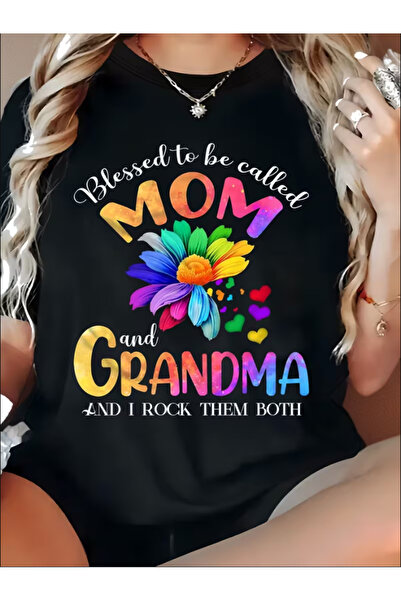 LİNA06 تي شيرت مطبوع عليه Happy Mother's Day Plus Size للأم والجدّة، قميص كاج...