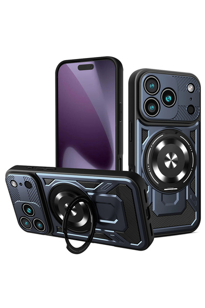 DAMUR Husa TitanFlex Ring Apple iPhone 17 Pro, Structură robustă, Suport magn...