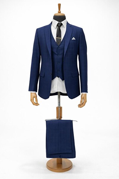 CLASSİCS MEN Men's Italian Cut Slim Fit Vest Suit - 7481