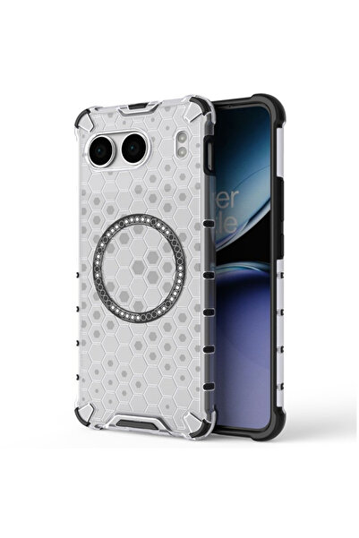 Stef's Cat Husa pentru OnePlus Nord 4, Stef's Cat, HoneyComb Shield MagSafe, alb