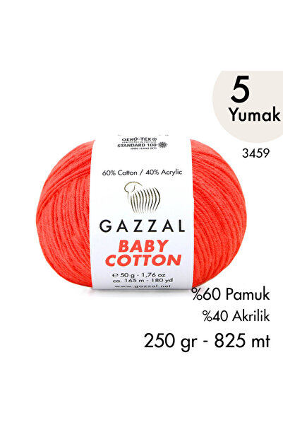 Gazzal Baby Cotton 3459-Yazlık Projeler İçin Hafif ve Konforlu Pamuk İplik - ...