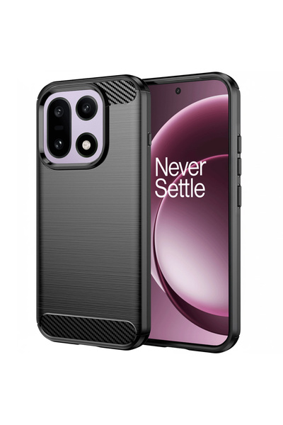 DAMUR Husa Carbon OnePlus 15, Silicon TPU Durabil, Grip Anti-Alunecare, Neagra