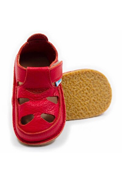 DODO SHOES Sandale copii barefoot Dodo Shoes, Culoare Rosu din piele naturala...