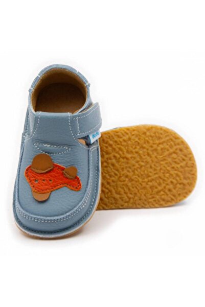 DODO SHOES Pantofi copii barefoot Avion, Culoare Baby blue din piele naturala...