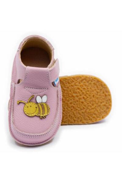 DODO SHOES Pantofi copii barefoot Albinuta Maia, Culoare Cameo din piele natu...