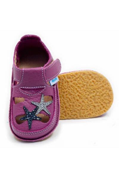 DODO SHOES Sandale copii barefoot Starfish, Culoare Petunia din piele natural...