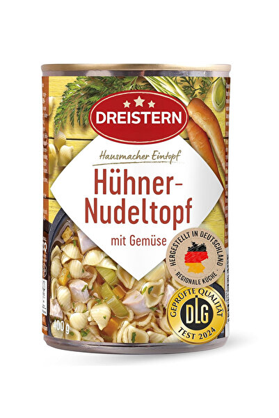 dreistern Πυκνή σούπα με ζυμαρικά, εκλεκτά λαχανικά και κοτόπουλο 400 ml